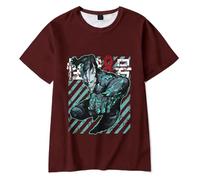 Merch Kaiju No. 8 Animation T-Shirt Short Sleeve Casual Graphic Tee (Brown,4XL)