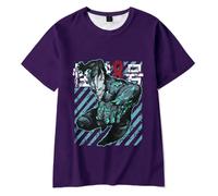 Merch Kaiju No. 8 Animation T-Shirt Short Sleeve Casual Graphic Tee (Purple,L)