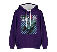 Merch Kaiju No. 8 Animation Unisex Long Sleeve Casual Graphic Hooded (Purple,4XL)
