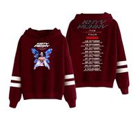Merch Katy Perry The Lifetimes Tour Hoodie Pocketless Parallel Bars Sleeve Streetwear Men Women Hooded Sweatshirt (Wine red,XXS)