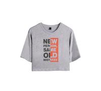 Merch Kevin Parker New Person Same Old Mistakes Song Crop Top T-Shirt Women Girl Short Sleeve (Gray,L)
