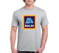 Merch Kingdom BALDI T-Shirt Novelty Slogan Bald Ironic Joke Printed Unisex Short Sleeve Tee (UK, Alpha, XL, Regular, Regular, Sports Grey)