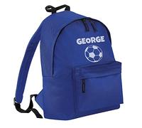 Merch Kingdom Personalised Any Name Kids Football Backpack - School Nursery Bag Rucksack - Kid