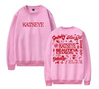 Merch Kpop Katseye Beautiful Chaos Merch Crewneck Long Sleeve Streetwear Men Women Pullover Sweatshirt (Pink,XXS)