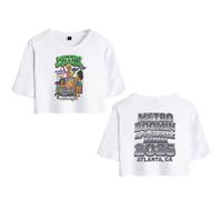 Merch Metro Boomin A Futuristic Summa 2025 2D Crop Top T-Shirt Women Girl Short Sleeve (White,S)