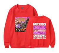 Merch Metro Boomin A Futuristic Summa 2025 Crewneck Casual Sweatshirt Unisex Clothing (Red,4XL)