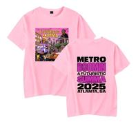 Merch Metro Boomin A Futuristic Summa 2025 T-Shirt Men Women Shirt Short Sleeve Casual Graphic Tee (Pink,XXL)