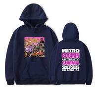 Merch Metro Boomin A Futuristic Summa 2025 Unisex Long Sleeve Casual Graphic Hooded (Navy,XS)