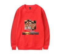 Merch On Swift Horses Crewneck Casual Sweatshirt Unisex Clothing (Red,L)