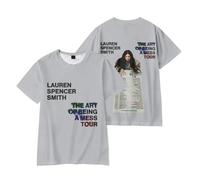 Merch T-Shirt Lauren Spencer Smith The Art of Being A Mess Tour 2025 Europe UK and Australia Short Sleeve Unisex (Grey,XL)