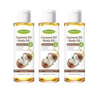 mercham Natural Coconut Body Oil for Dry Skin, Super Moisturiz & Anti-aging | Coconut Body Oils for Face, Hair, Nails, Massage, Vegan Moisturizing Body Skin Care Oil for women -120ml*3