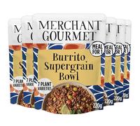 Merchant Gourmet Burrito Supergrain Bowl with Freekeh, Black Beans, Sweetcorn & Chipotle Chilli - Meal for One, High in Protein & Fibre, 7 Plant Varieties (6x 220g)