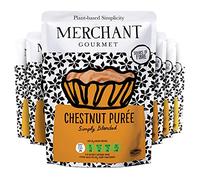 Merchant Gourmet Chestnut Puree - Slowly Roasted Rich Puree - Source of Fibre, Low Saturated Fat & Vegan - Ideal for Baking & Desserts - Pack of 6 x 200g Ready-to-eat Pouches