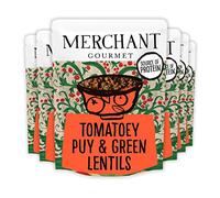 Merchant Gourmet Cooked Tomatoey French Puy & Green Lentils - High in Protein, Source of Fibre & Vegan - Pack of 6 x 250g Ready-to-eat Pouches