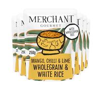 Merchant Gourmet Mango, Chilli & Lime Wholegrain Rice, Microwave Ready in Minutes, Source of Fibre, Low Fat, Vegan, 250 g (Pack of 6)