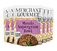 Merchant Gourmet Masala Supergrain Bowl with Freekeh, Pearl Barley, Butternut Squash & Chickpeas - Meal for One, High in Protein & Fibre, 8 Plant Varieties (6x 220g)