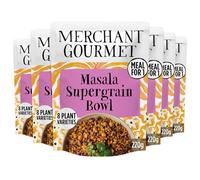 Merchant Gourmet Masala Supergrain Bowl with Freekeh, Pearl Barley, Butternut Squash & Chickpeas - Meal for One, High in Protein & Fibre, 8 Plant Varieties (6x 220g)