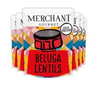 Merchant Gourmet Simply Cooked Beluga Lentils - High in Protein, Low Fat, Source of Fibre & Vegan Black Lentils - Pack of 6 x 250g Ready-to-eat Pouches