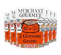 Merchant Gourmet Simply Cooked Glorious Grains with Red Rice & Quinoa - Microwave Rice Mix - Source of Fiber, Low Fat & Vegan - Pack of 6 x 250g Ready-to-eat Pouches