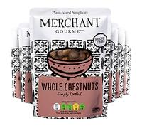 Merchant Gourmet Whole Cooked Chestnuts - Naturally Sweet, Nutty Flavour, Source of Fibre, Low Fat & Vegan - Ideal for Snacking & Baking - Pack of 6 x 180g Ready-to-eat Pouches