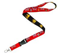 Merchant Navy Lanyard - Commonwealth Flags & Naval Officer Ranks Design - 57cm Premium Polyester Neck Strap with Quick Release Buckle & Metal Hook for Keys, ID & Passes - Maritime Gift