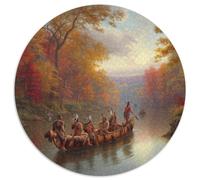Merchants, Canoes, A Scene from The 19th-century Fur Trade Puzzle 1000pcs (67.5x67.5cm) Erwachsene Puzzle,Home Decor