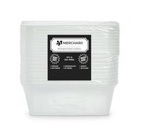 MERCHARII Plastic Food Storage Containers 10 × 1000ml with Lids Heavy-Duty Leakproof, Rectangular, BPA-Free, Microwave and Freezer Safe, Reusable Meal Prep Takeaway Containers (1000ml)