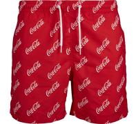 Merchcode Coca Cola Logo AOP Swim Shorts Swim Trunks Beach Shorts Red Coke