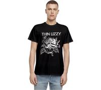 Merchcode Men's Mp0003601-thin Lizzy-Tl Blackrose Basic T-Shirt, Black, M