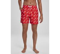 Merchcode Swim Shorts Coca Cola Logo AOP Swimshorts Red