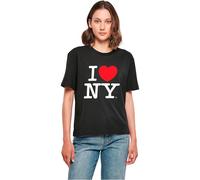 Merchcode Women's Mc1086-ladies I Love Ny Tee T-Shirt, Black, S