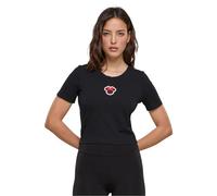 Merchcode Women's Mc886-ladies Disney 100 Minnie Badge Tee T-Shirt, Black, S