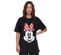 MERCHCODE Women's Mc887-ladies Disney 100 Minnie Smiles Tee T-Shirt, Black, Large