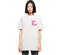 Merchcode Women's Mp0007297-ladies Now Or Never Oversized Boyfriend Tee T-Shirt, White, L
