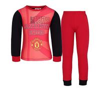 Merchimpo Official Football Club Kids Pyjamas, Manchester United FC, Boys and Girls Long Sleeve PJs, Sizes 2-12 Years (5-6 Years) Red