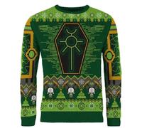 Merchoid Warhammer 40,000 Necron Knitted Christmas Jumper Unisex for Men or Women - Ugly Sweater 40k Gift (Size: S)