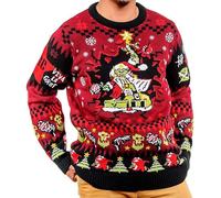 Merchoid Warhammer 40,000 Red Gobbo Ork Christmas Jumper Gift for Men or Women (Size: M)