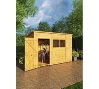 Mercia 10 x 6 Woodsman Shiplap Pent Shed, Brown