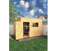 Mercia Woodsman Shiplap 10X8 Ft Pent Timber Dip Treated Shed With Floor & 4 Windows