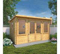 Mercia 10X13 Ft With Double Door Pent Wooden Cabin (H)2595mm X (W)4028mm