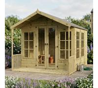 Mercia 10X8 Ft Apex Wooden Summer House With Double Door & 4 Windows