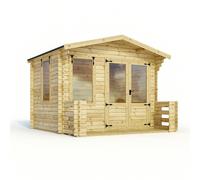 Mercia 11' 2" x 11' 2" Apex Log Cabin - Premium 19mm Cladding Log Clad