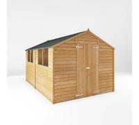 12x8 Wooden Garden Shed Overlap Apex Storage Double Door Windows 12ft8ft