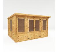 Mercia 13' 2" x 10' 10" Pent Log Cabin - Premium 19mm Cladding Log Clad