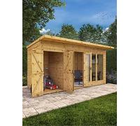 Mercia 14 X 6Ft Maine Pent Summerhouse With Side Shed One Colour