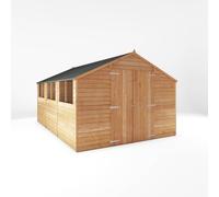 Mercia 15 x 10 Feet Overlap Apex Workshop - L443.7 x W309.7 x H225.4 cm in Brown Mercia Brown