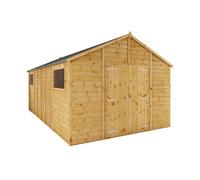 Mercia Workshop Premium Shiplap Apex 18' x 10' Double Door Brown