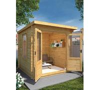 Waltons 2.4m x 2.4m Pent 19mm Log Cabin - Brown