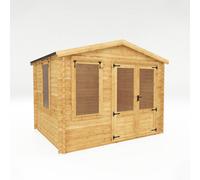 Mercia 2.6 x 3.3 m Apex Log Cabin - 19 mm - L262.8 x W344.5 x H264.2 cm in Brown Mercia Brown