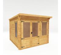 Mercia 3 x 3 m Pent Log Cabin - 19 mm - L332.6 x W302.4 x H249 cm - Brown in Light Tan Mercia Light Tan